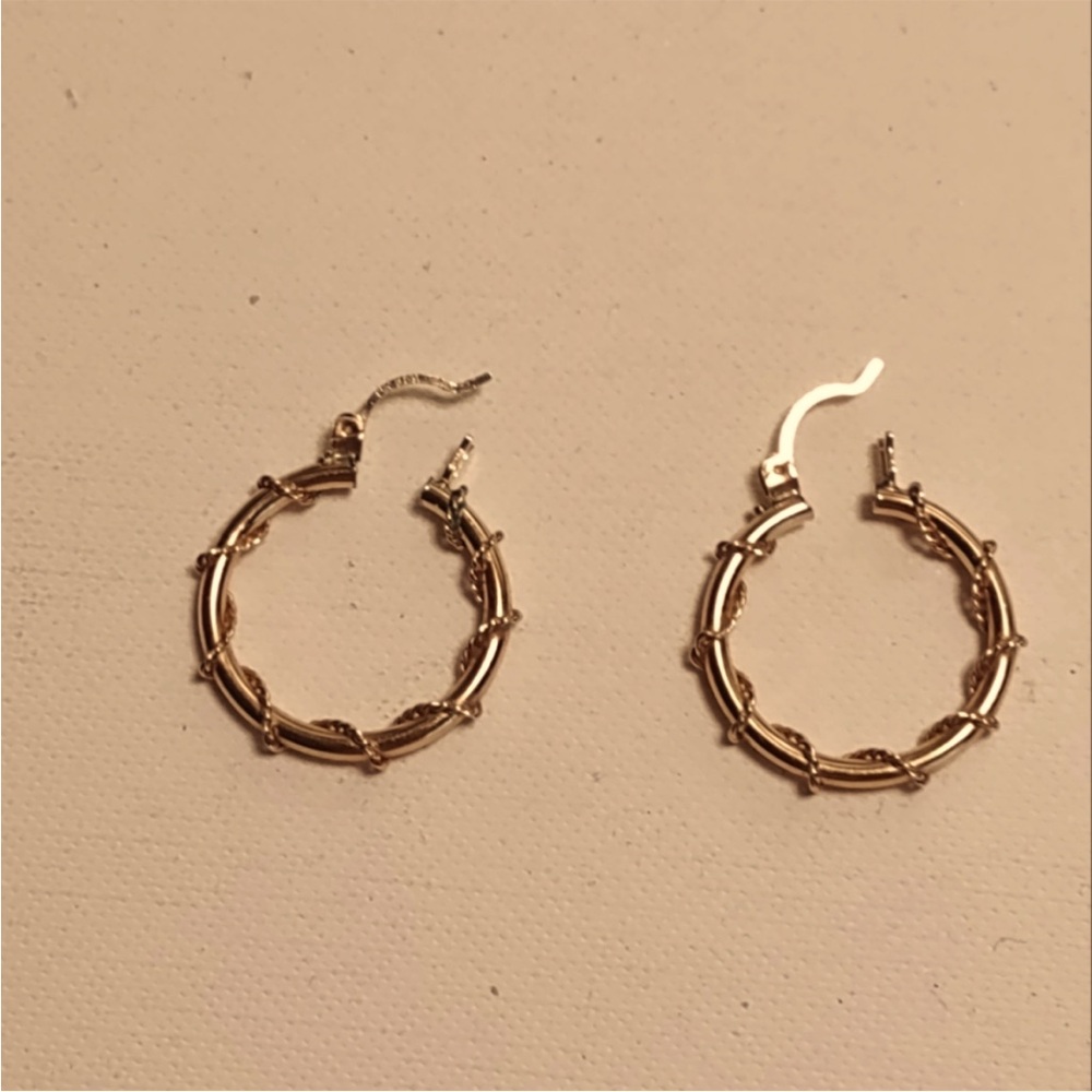 14k rope twist hoops